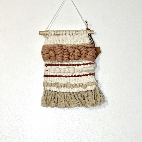 Bohemian New With Tags Handcrafted Artist Mixed Fibers Macrame Wall Art
